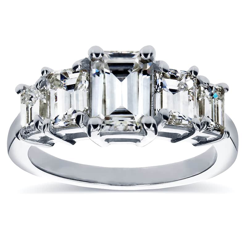 Annello by Kobelli White Gold Moissanite and 1 1/3ct TDW Diamond Engagement Ring (HI, SI)