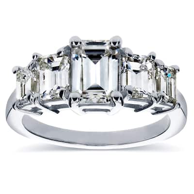 Annello by Kobelli White Gold Moissanite and 1 1/3ct TDW Diamond Engagement Ring (HI, SI)