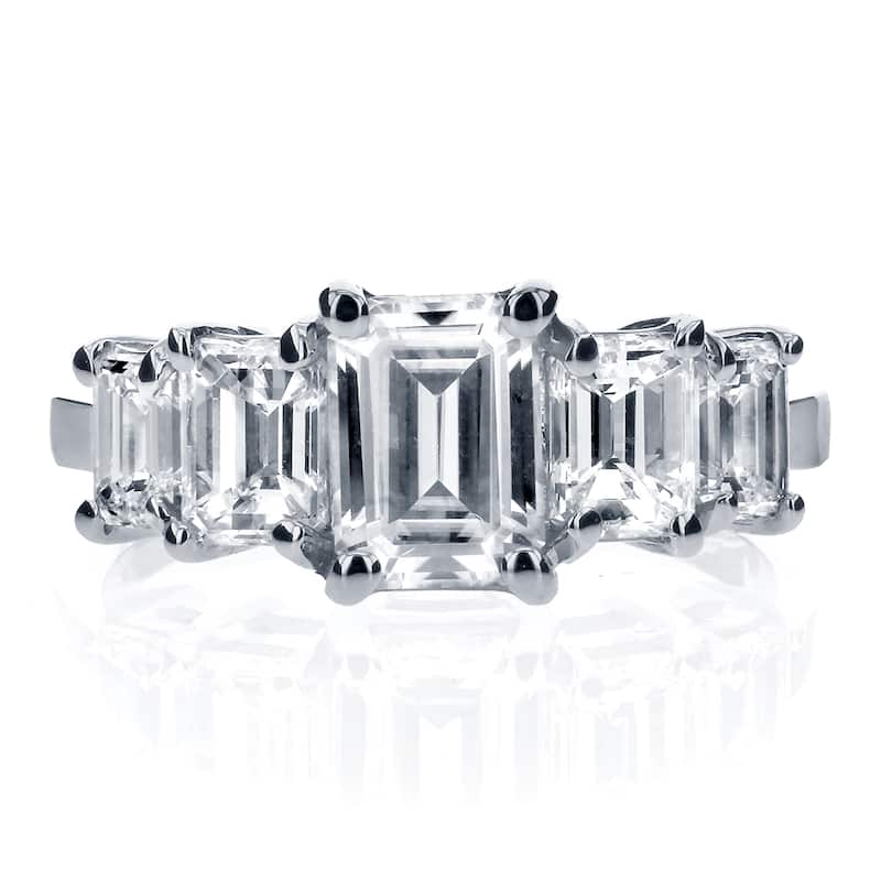 Annello by Kobelli White Gold Moissanite and 1 1/3ct TDW Diamond Engagement Ring (HI, SI)