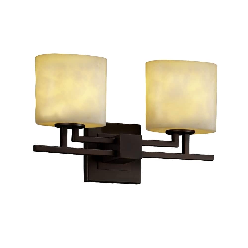 Justice Design Clouds Aero 2-light Dark Bronze Bath Bar, Clouds Oval Shade