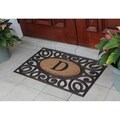 Hand-crafted Large Elegant Circles Rubber and Coir Monogrammed Doormat (1'11 x 3'2)