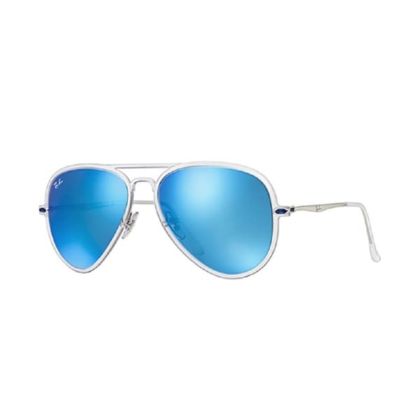 Shop Ray Ban New Aviator Light Ray II Blue Mirror Lenses 56mm ...