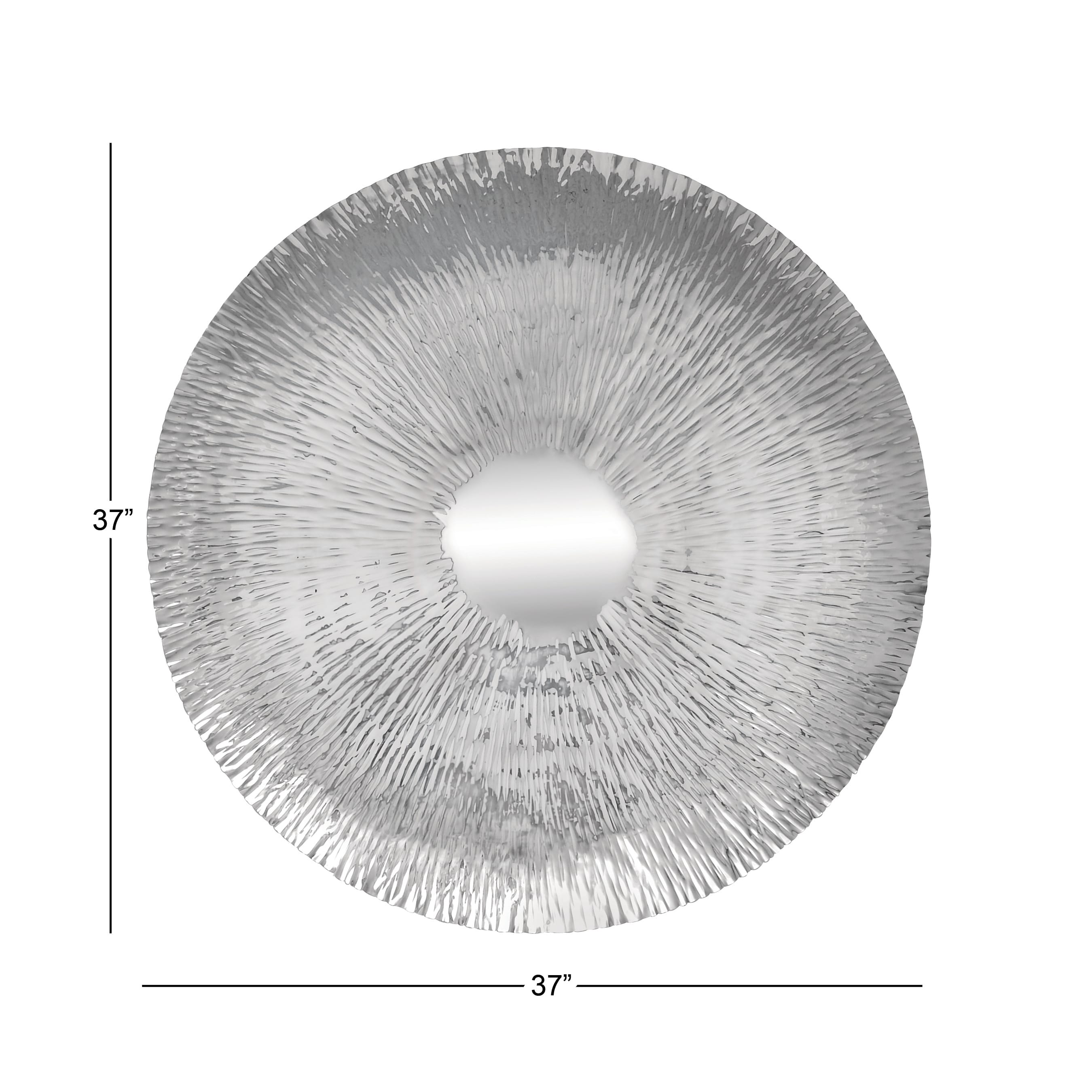 Contemporary 36 Inch Striated Stainless Steel Wall Disc By 36 Inch Striated Stainless Steel Wall