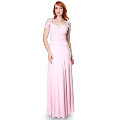 Evanese Women's Slip On Elegant Jersey Long Dress Full-Length Ball Gown