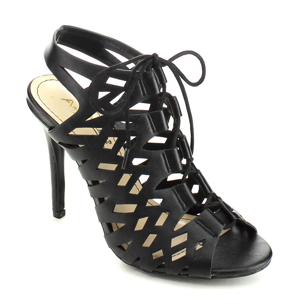 anne michelle lace up heels