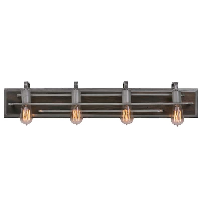 Varaluz Lofty 4-light Steel and Zebrawood Vanity Light