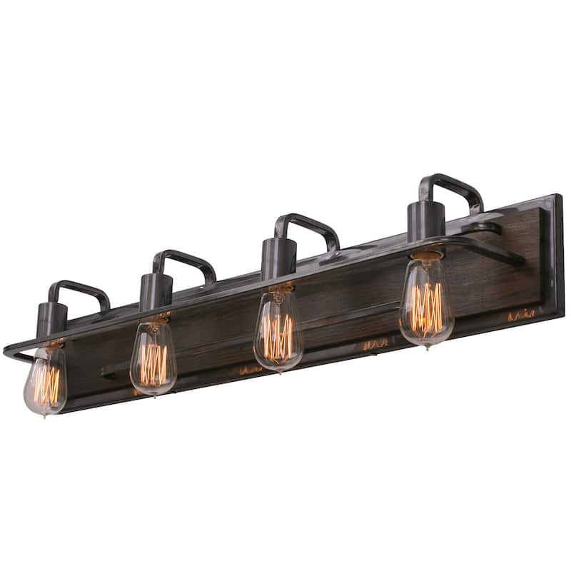 Varaluz Lofty 4-light Steel and Zebrawood Vanity Light