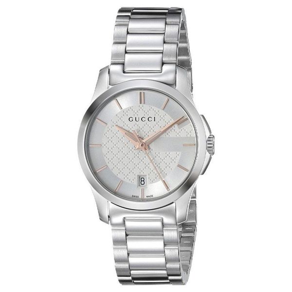 Gucci Women's YA126523 'Timeless' Silver Dial Stainless Steel Small ...