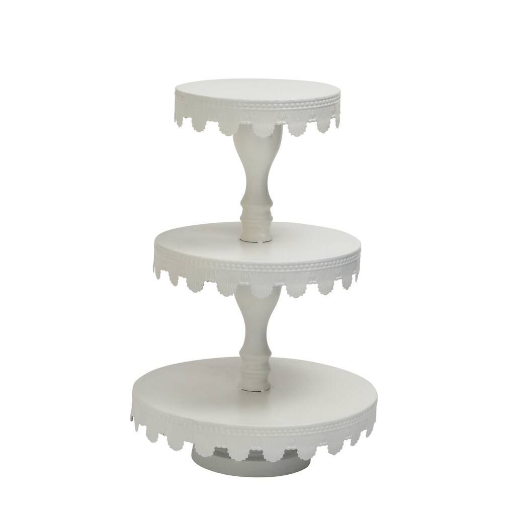 White 3-tier Metal Cup Cake Stand