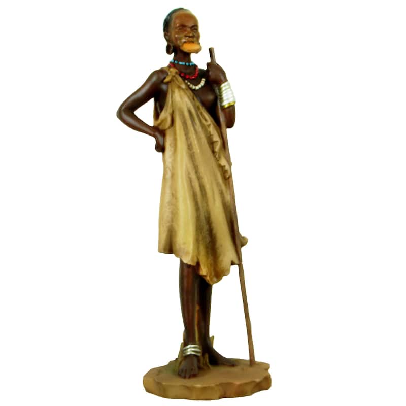 Handmade Mursi Lip-Disc Lady Figurine (China) - Multi
