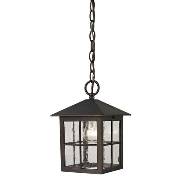 slide 2 of 2, Elk Home Shaker Heights Bronze With Seedy Glass 1 Light Hanging