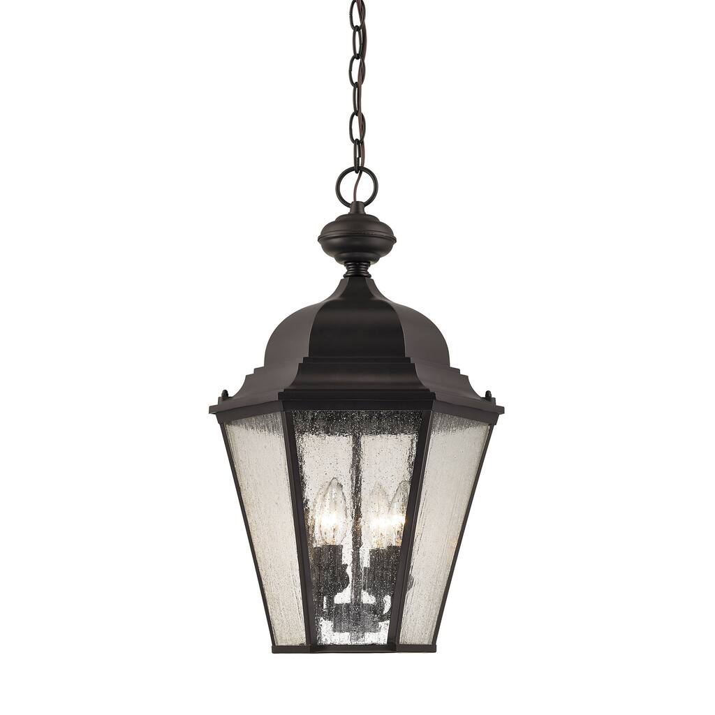 Elk Home Cotswold Oil Rubbed Bronze With Seedy Glass 4 Light Hanging