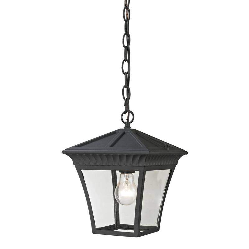 Elk Home Ridgewood Matte Black With Clear Glass 1 Light Hanging