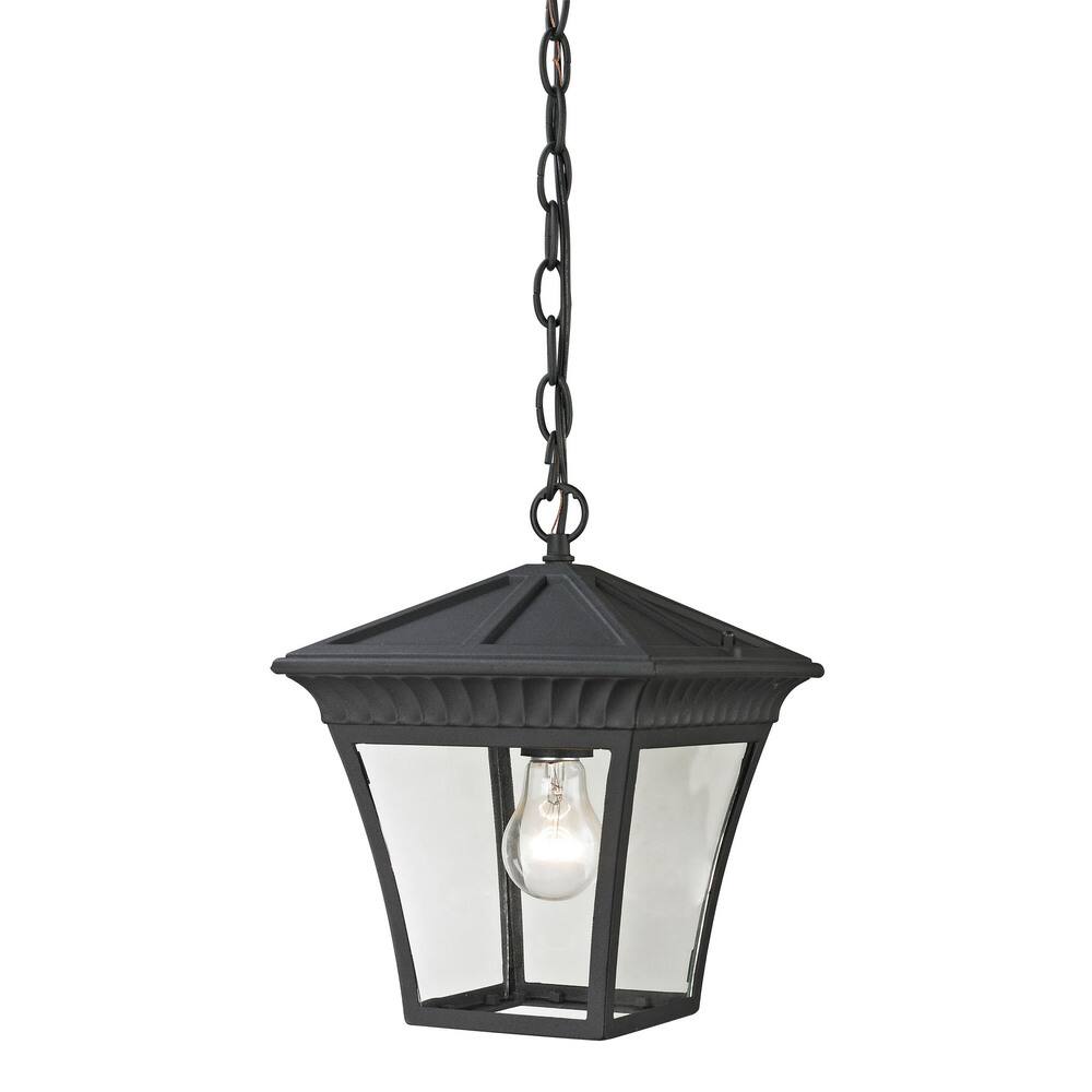 Elk Home Ridgewood Matte Black With Clear Glass 1 Light Hanging