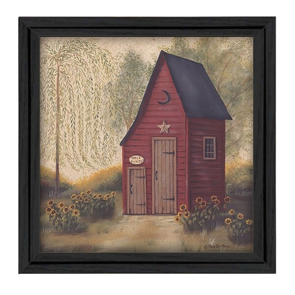 "Folk Art Outhouse" By Pam Britton, Ready to Hang Framed Wall Art, Black Frame. Opens flyout.