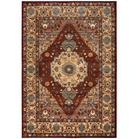 Rizzy Home Bellevue Red Abstract Area Rug (3'3 x 5'3) - 3'3 x 5'3