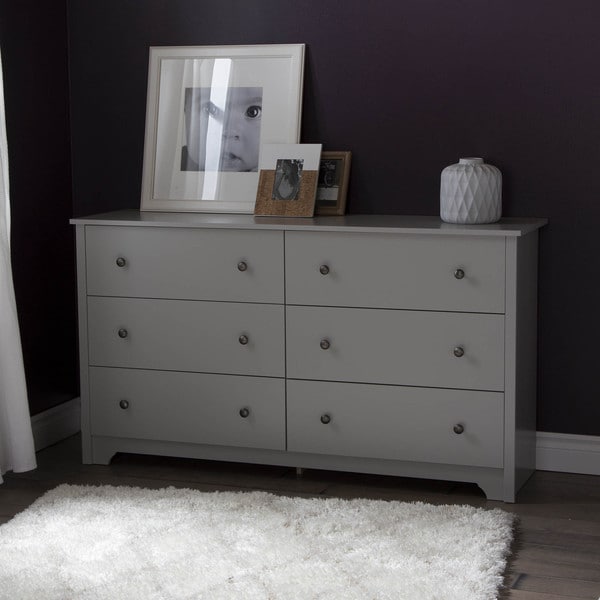 shop south shore furniture vito wood 6-drawer double dresser - free