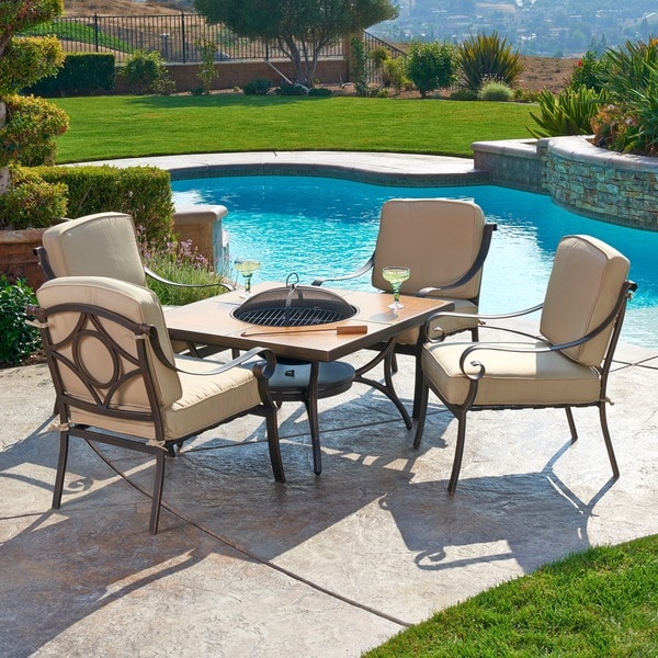 Grant 5 piece Aluminum Conversation Set with Fire Pit   17406667