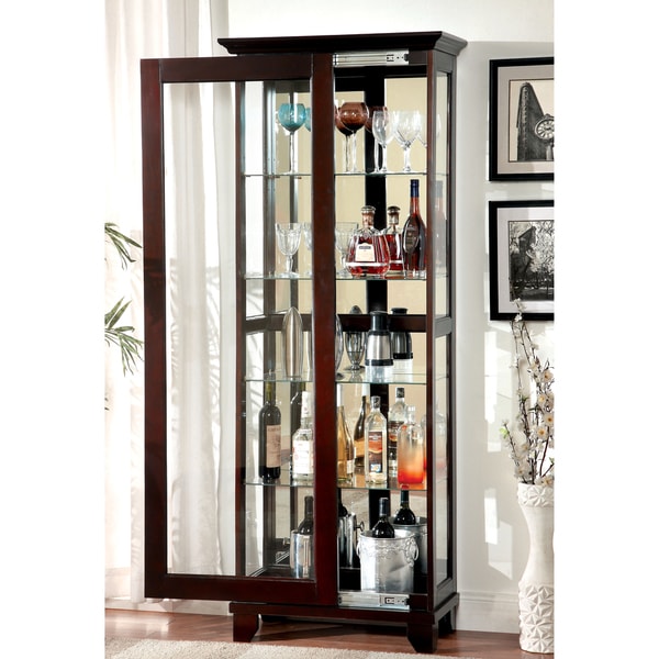 Walnut Curio Cabinets Sbiroregon Org Furniture Of America Lawson Dark Walnut Gl Curio Cabinet
