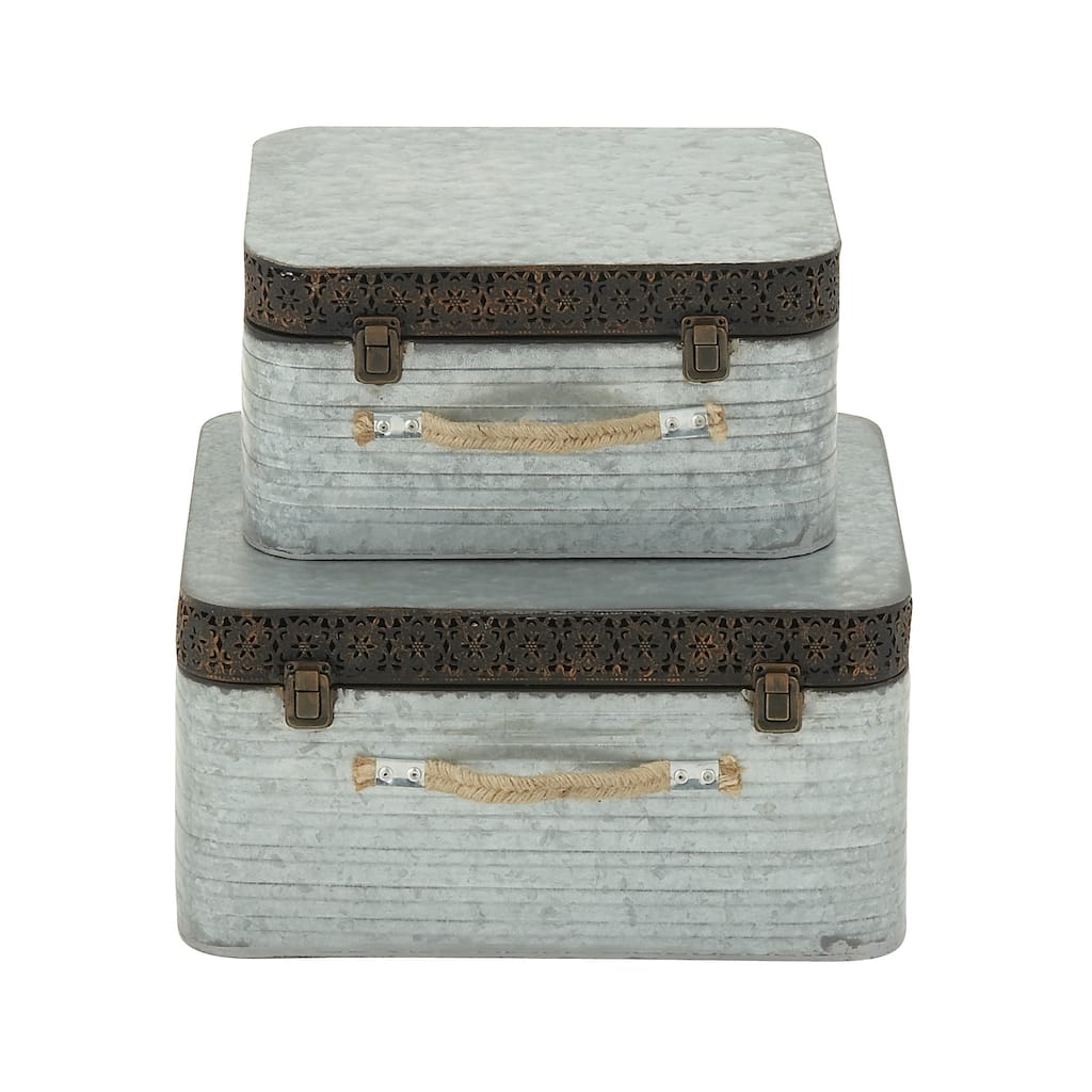 Decorative Metal Boxes (Set of 2)
