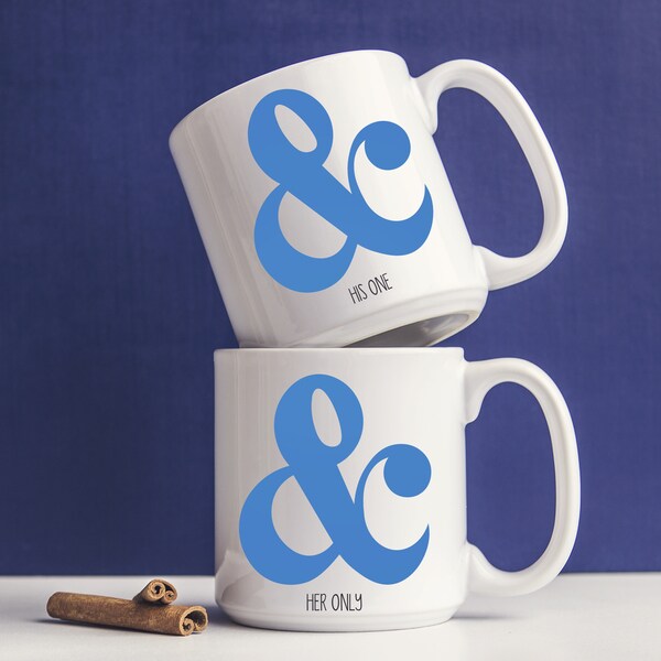 Ampersand Large Coffee Mugs (Set of 2) - Overstock - 10292416