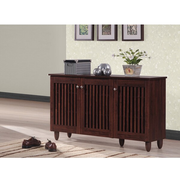 Porch & Den Victoria Park Mola Dark Brown 3-door Shoe Cabinet