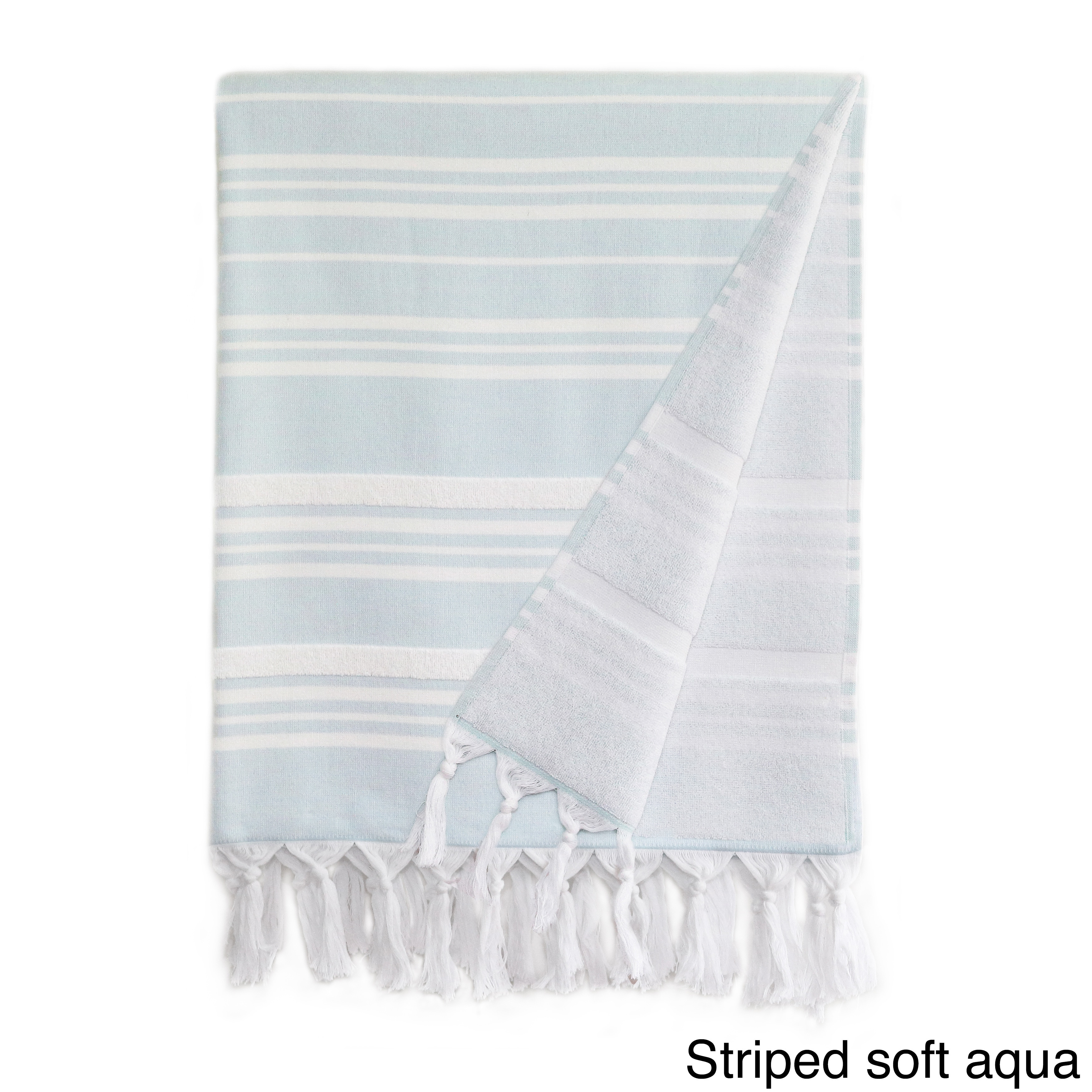 Terry Stripe Turkish Towels, Striped Gray Bath Towel, White