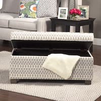 HomePop Grey Diamond Large Decorative Storage Ottoman