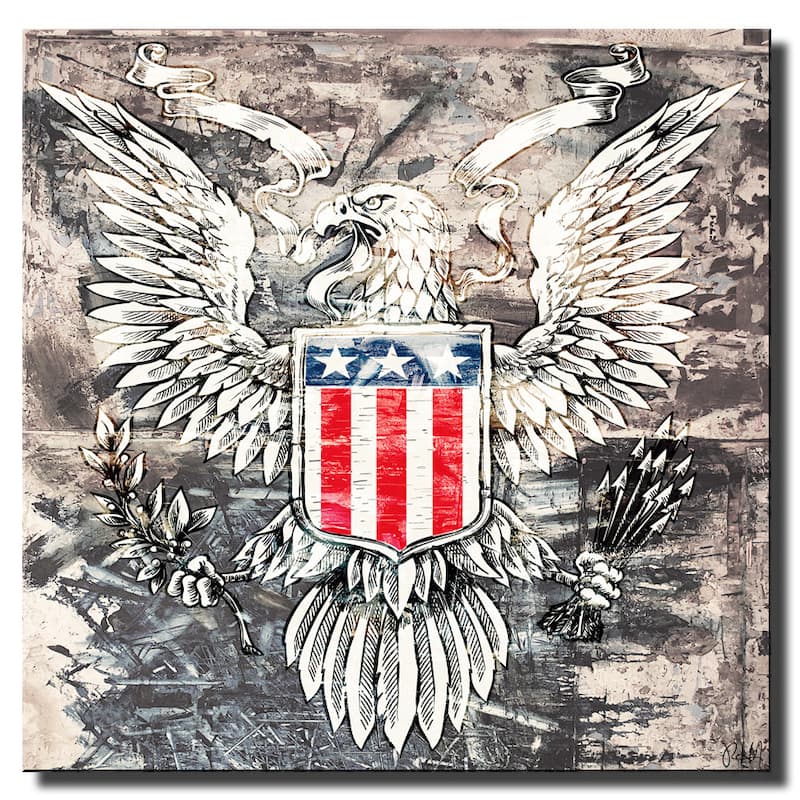Ready2HangArt 'Born2BWild XXIX' Patriotic Canvas Wall Art - 30" W x 30" H
