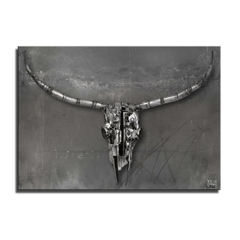 Born2BWild IX' Steer Skull Canvas Wall Art