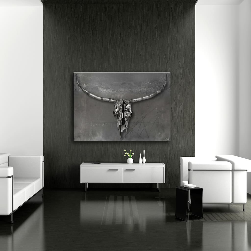 Born2BWild IX' Steer Skull Canvas Wall Art