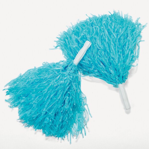 Shop Blue PomPoms Cheerleader Costume Accessory Free Shipping On