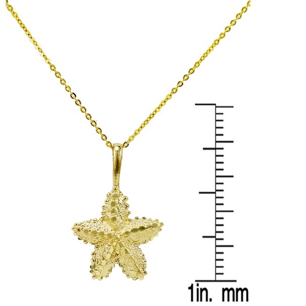16 mm 14K White Gold Starfish Pendant