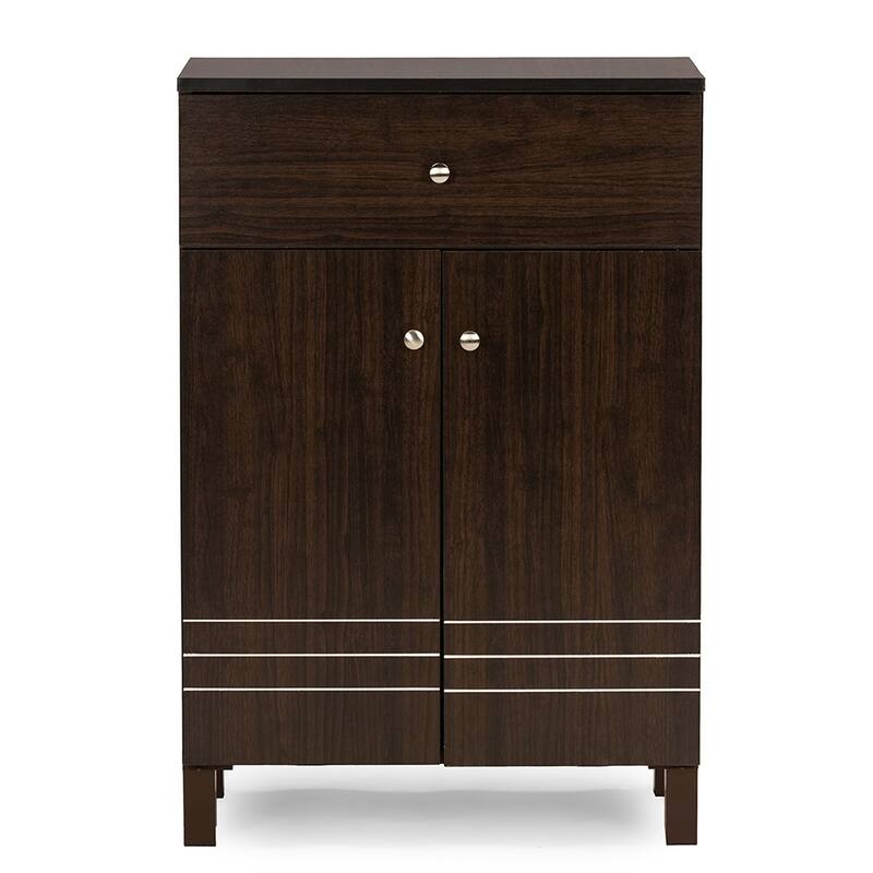 Baxton Studio Riker Contemporary Wenge Shoe Cabinet