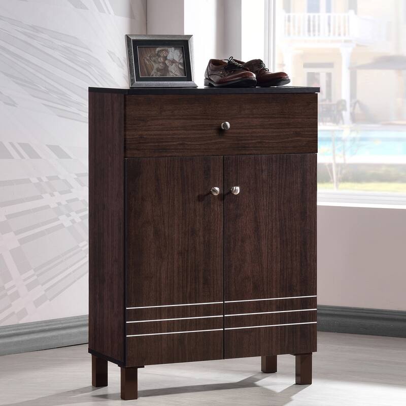Baxton Studio Riker Contemporary Wenge Shoe Cabinet