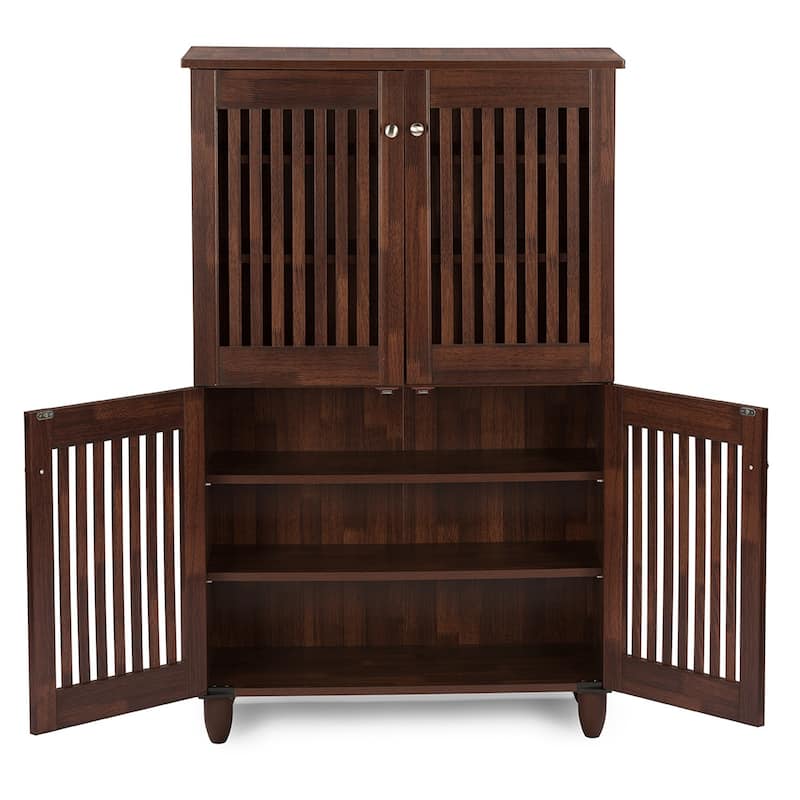Copper Grove Angelina Dark Brown Shoe Cabinet With 4 Doors