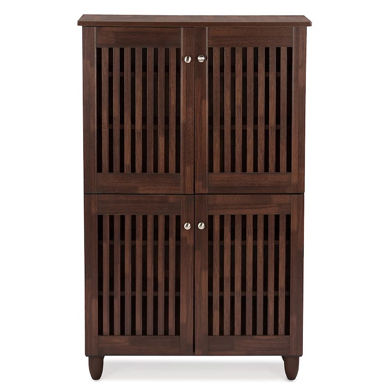 Copper Grove Angelina Dark Brown Shoe Cabinet With 4 Doors