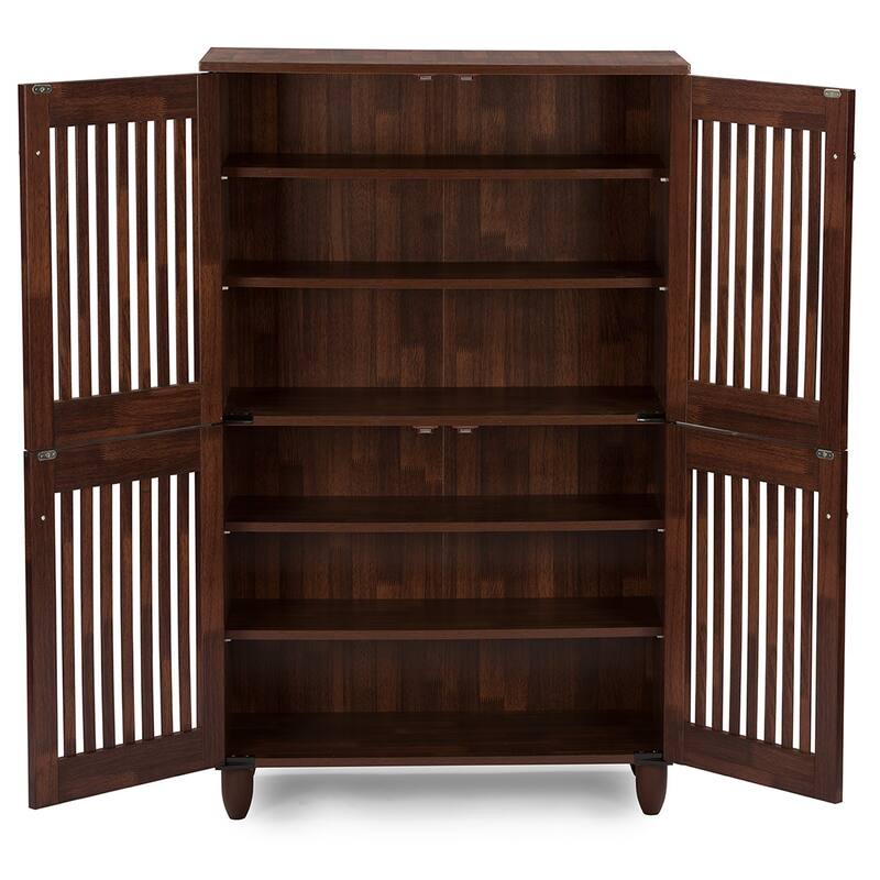 Copper Grove Angelina Dark Brown Shoe Cabinet With 4 Doors