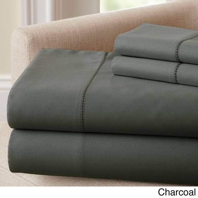 Amraupur Overseas 400 Thread Count 100-percent Cotton 4-piece Sheet Set with Single Hemstitch