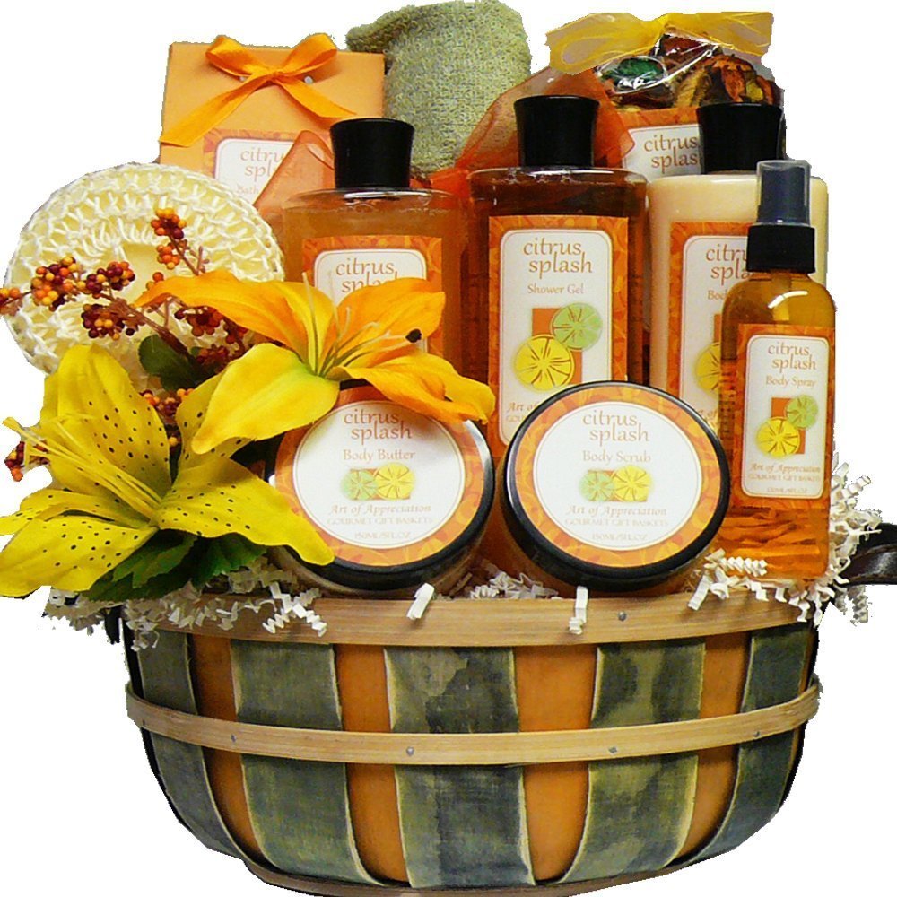 Shop Citrus Splash Spa Bath and Body Gift Basket Set On Sale Free