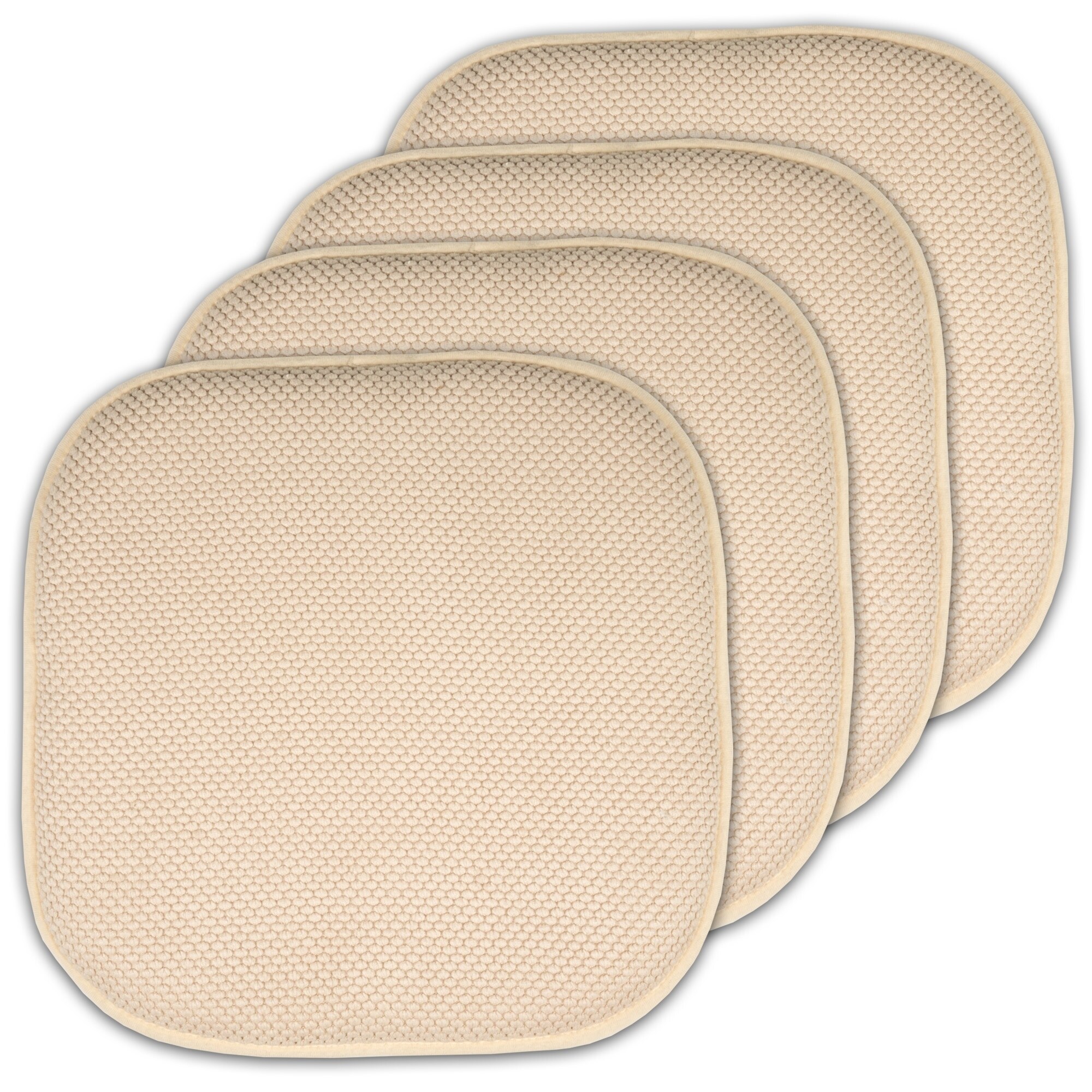 Black 16-inch Memory Foam Chair Pad/Seat Cushion with Non-Slip Backing (2  or 4 Pack) - On Sale - Bed Bath & Beyond - 10858136