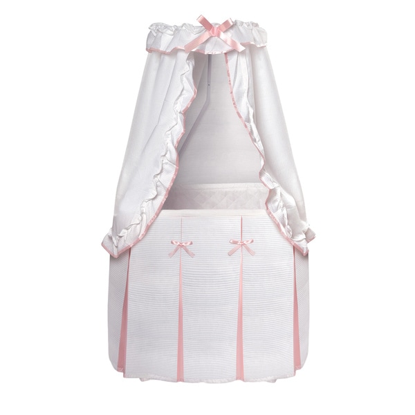 Badger Basket Majesty Baby Binet With Canopy White And Pink Badger Basket Majesty Baby Binet With Canopy White And Pink Bedding