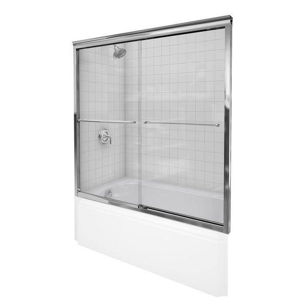 Shop Kohler Fluence 57 Inches X 55 3 4 Inches Frameless Bypass Tub