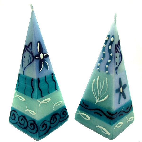 Shop Set of Two Handmade Pyramid Candles Samaki Design Nobunto