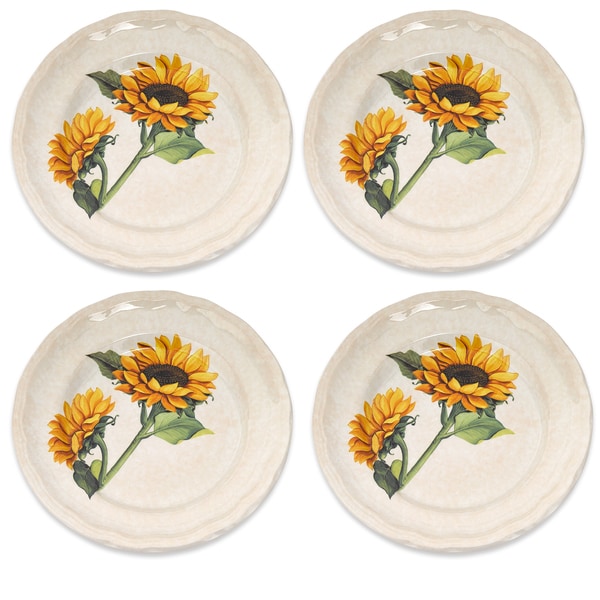 Shop Lorren Home Trends Italianmade Sunflower Dinner Plates (Set of 4
