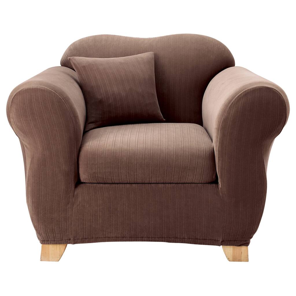 Sure Fit Stretch Pinstripe Two-piece Chair Slipcover - 2Piece