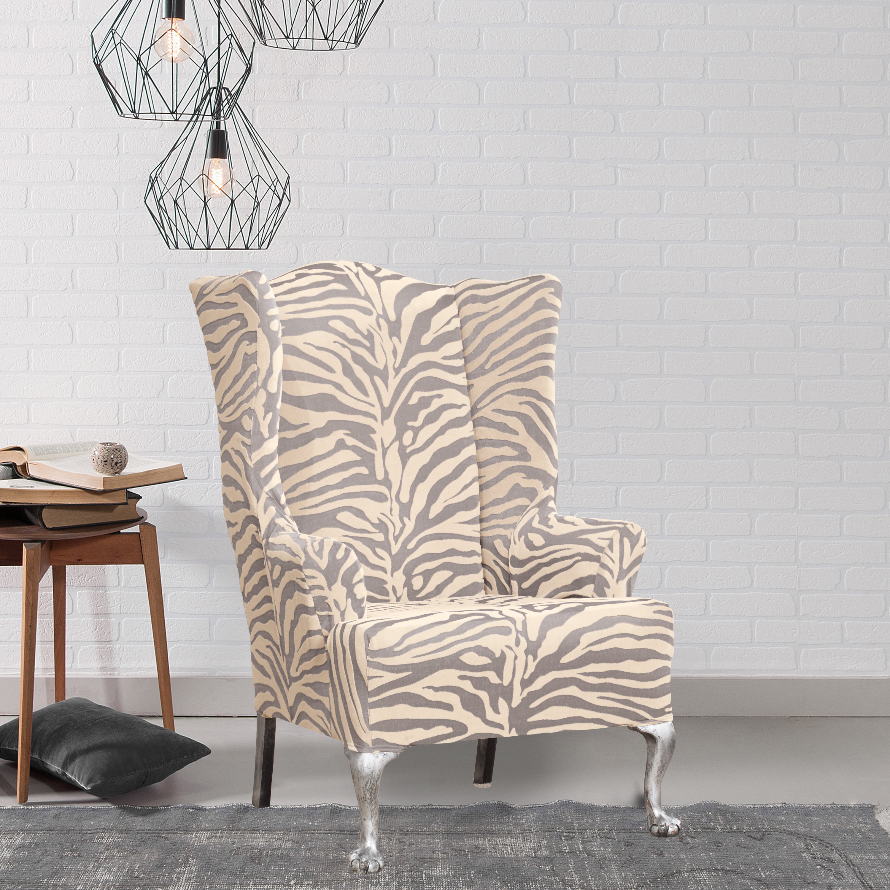 Zebra wingback online chair