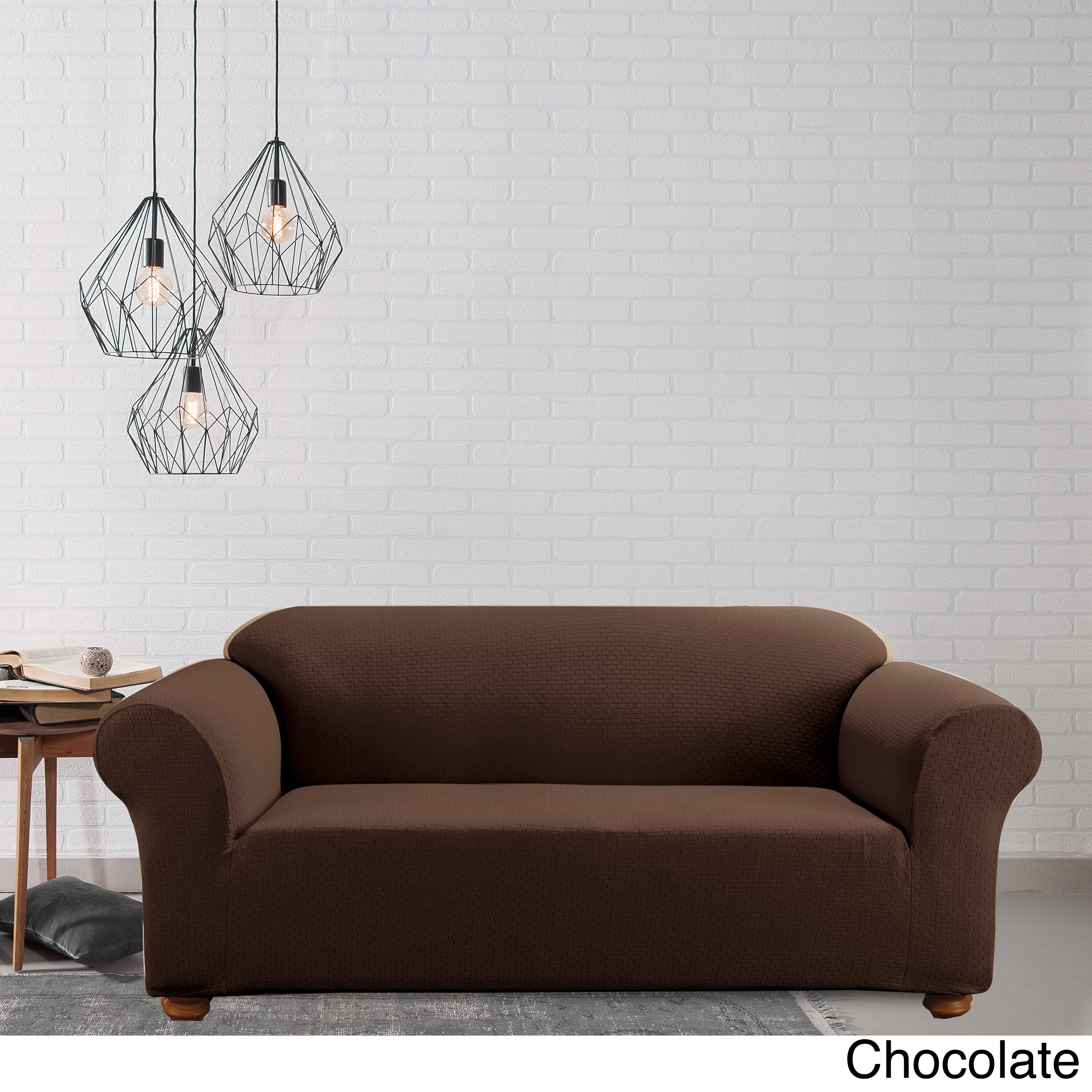 Sure Fit Simple Stretch Subway Tile One Piece Sofa Slipcover Subway Tile One Piece Sofa Slipcover