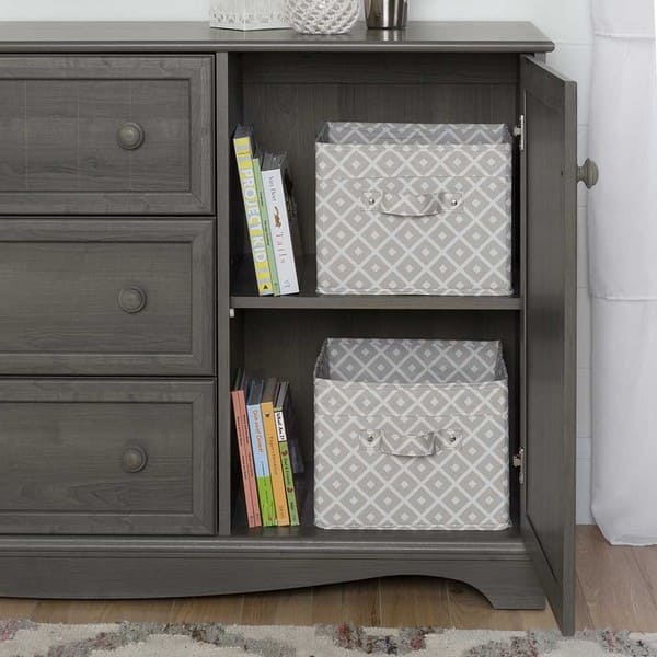 south shore dresser grey South Shore Prairie, Farmhouse 6-Drawer Double Dresser, Gray Maple
