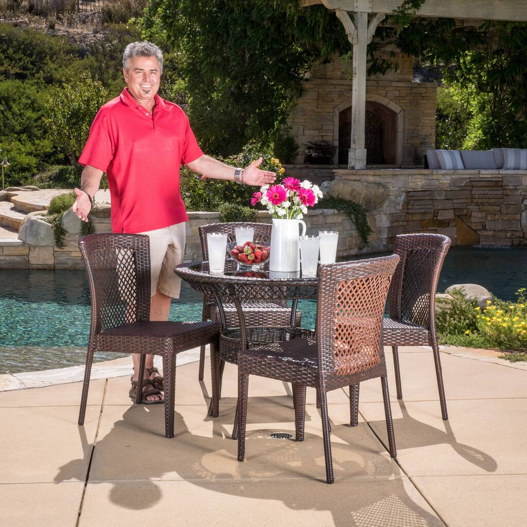 Farley Outdoor 5-piece Wicker Dining Set by Christopher Knight Home